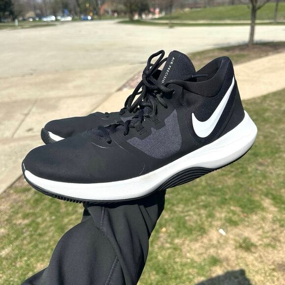 Nike Air Precision II  Men's Basketball Athletic Shoes Size 12 Black And‎ White - Picture 11 of 12